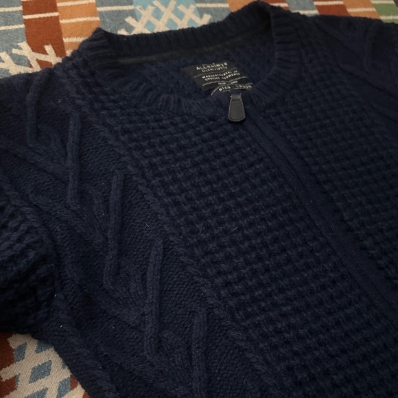 All Saints Full Zip Cable Crewneck Sweater - Picture 6 of 7